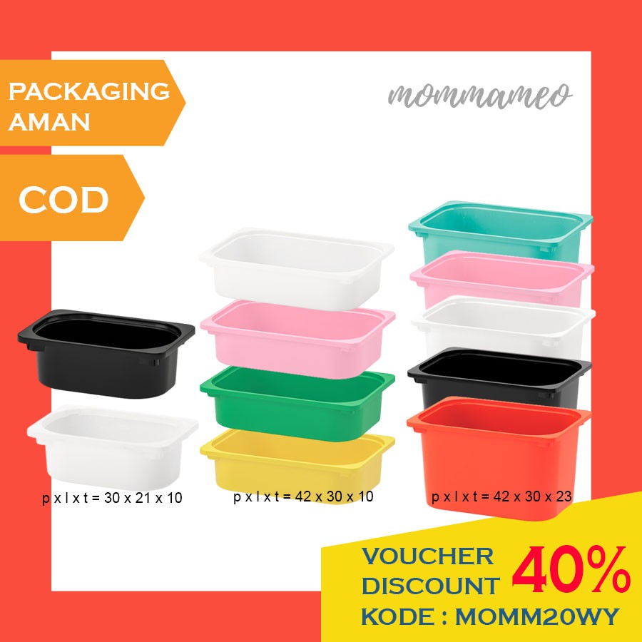 TROFAS KOTAK TEMPAT PENYIMPANAN MAINAN ANAK, SENSORY PLAY, LACI RAK - KECIL 20X30X10