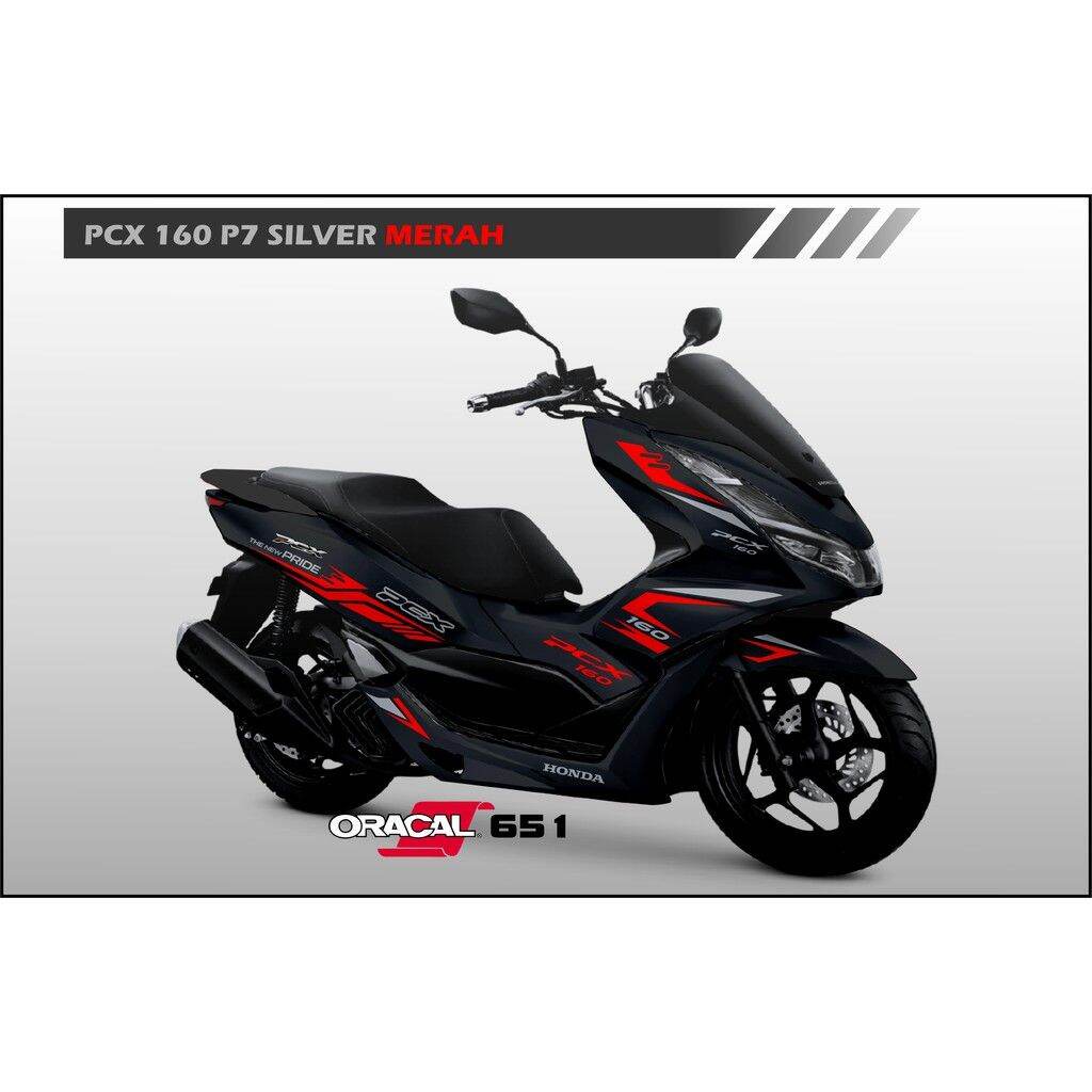 0Sticker PCX 160 HITAM Cutting Stiker New Pcx bahan oracal 651 germany