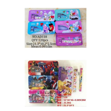 

FREE BUBBLE WRAP + DUS Tempat Pensil Kotak Pensil Besar Jumbo 2 susun Set Isi Set Alat Tulis/ GP 009-3 Study Stationary Set AD118/ 168/ KARAKTER FANCY BOY & GIRL