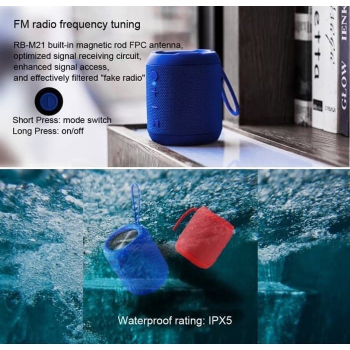 Remax Waterproof IP56 Speaker Bass TWS - RB-M21