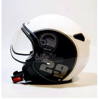 HM-2730 Zeus 210 Helm Retro Import Motif 29 Black White Hitam Putih Grosir Murah