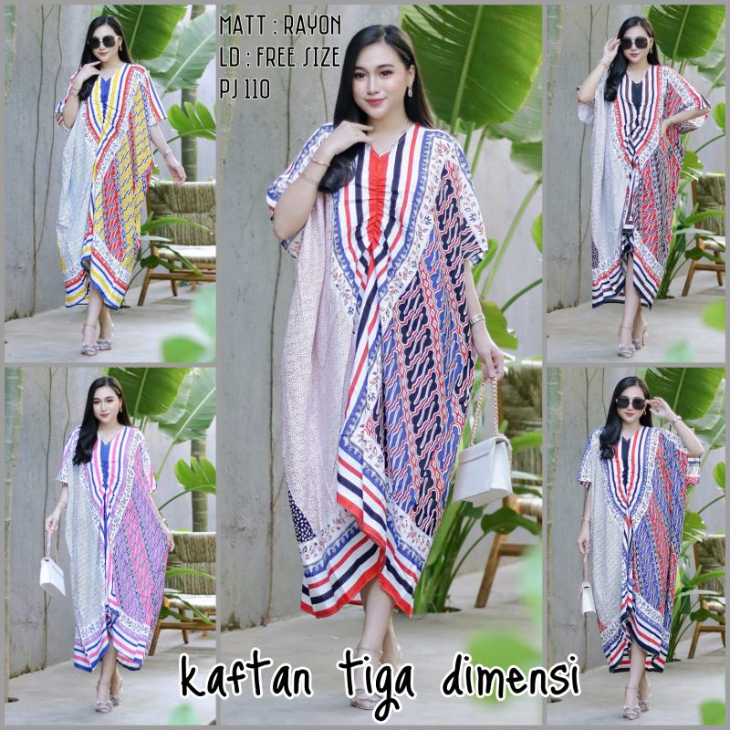 Kaftan Tiga Dimensi Matt Rayon Free Size -Naira Batik