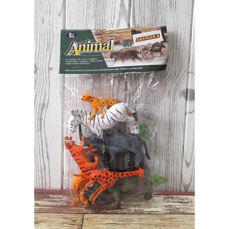 Mainan anak hewan/binatang zebra,gajah,badak,singa berbahan karet murah meriah