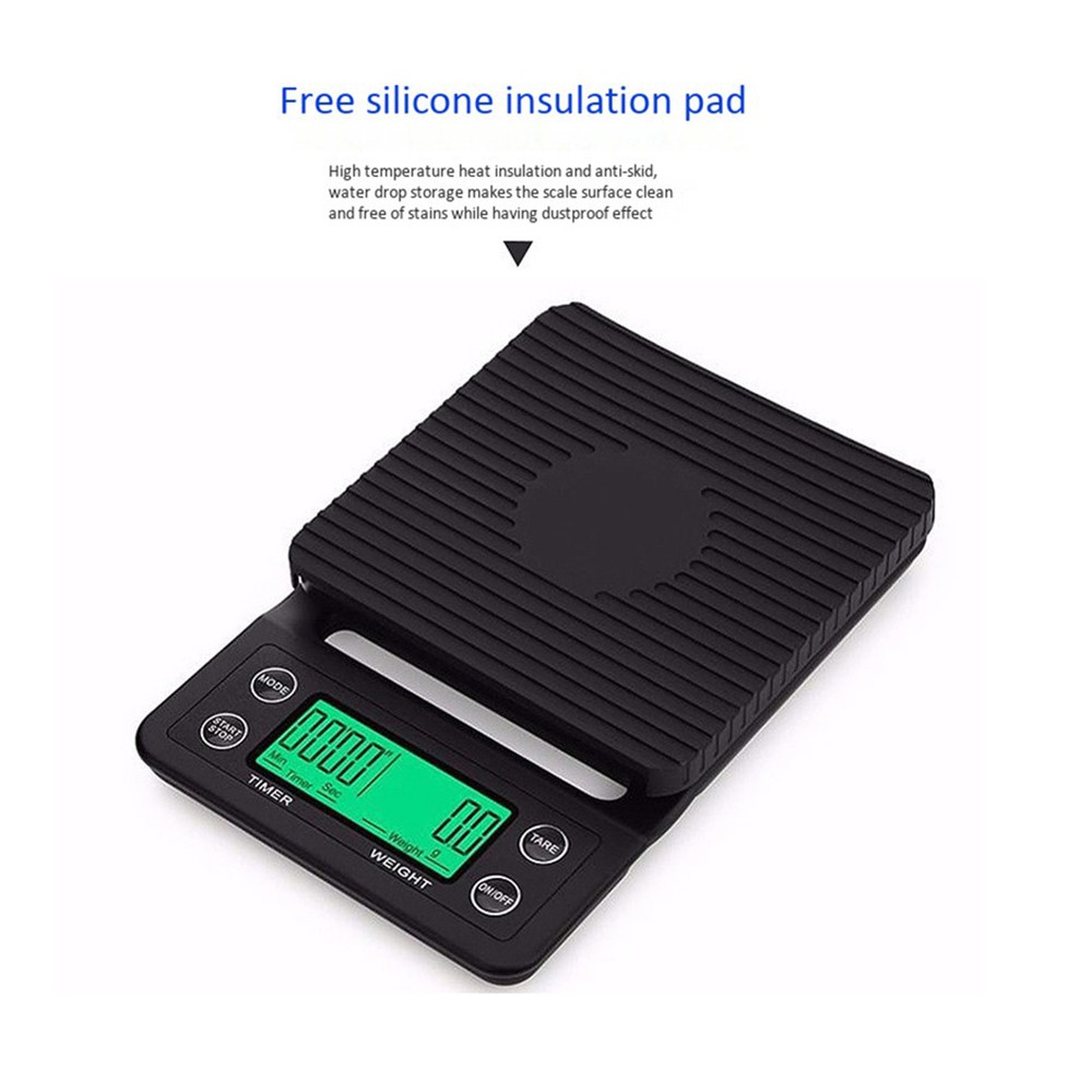 Timer Kitchen Scale 3Kg Digital Coffee Timbangan Kopi Dapur Portable