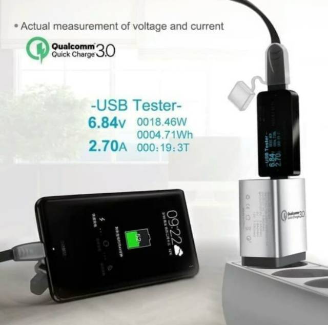 [COD] KEPALA CARGER ADAPTOR QUALCOMM UNIVERSAL 18W USB QUICK CHARGE 3.0 5V 3A FAST CHARGING QC3UB