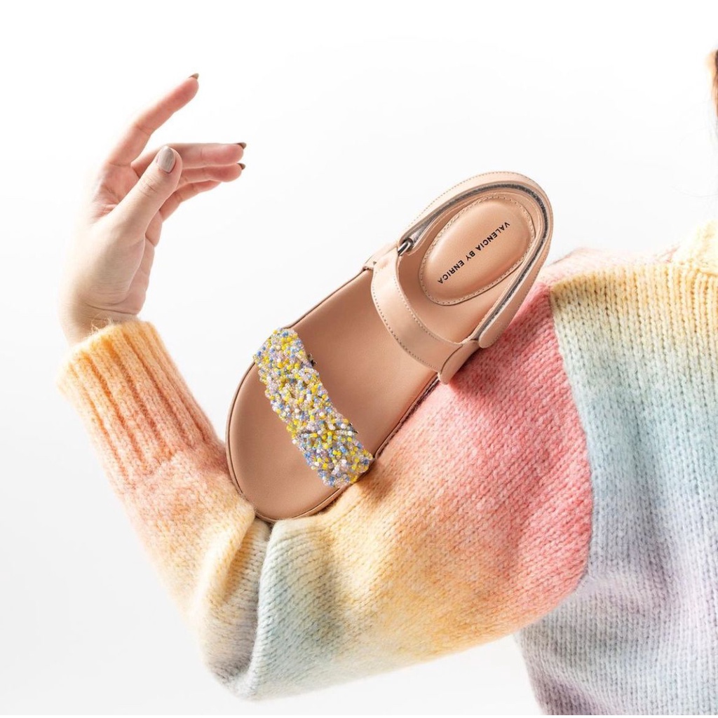 BNIB New VBE Valencia By Enrica Sugarplum Dad Sandals in Nude 38 Nego tipis