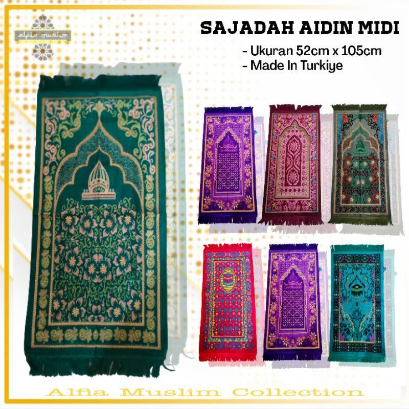 Sajadah Aidin Midi Ukuran 52 x 105 CM Sejadah Murah