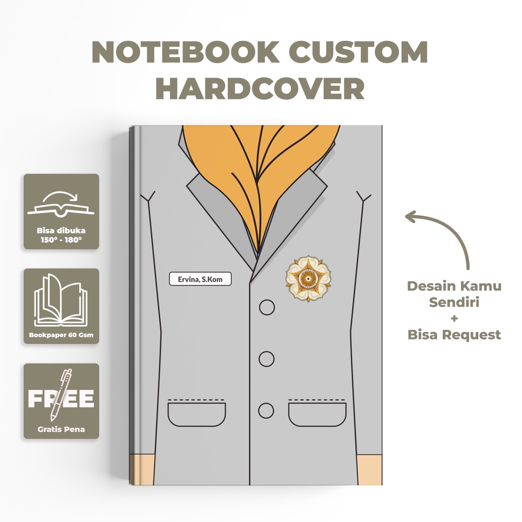 

NOTEBOOK CUSTOM NAMA / DIARY CUSTOM / PROFESI / Custom Notebook A5 / notebook custom