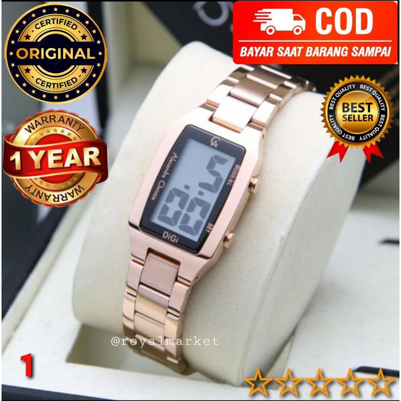 [PILIHAN WARNA GESER FOTONYA] ORI JAM TANGAN WANITA ALEXANDRE CHRISTIE RANTAI CEWEK CRISTIE AC 9345