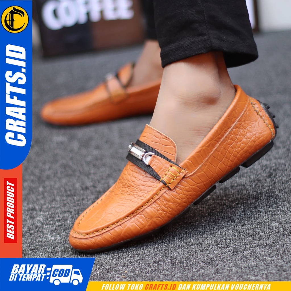 Crafts Granolah - Sepatu Kulit Casual Slip On Kerja Pria