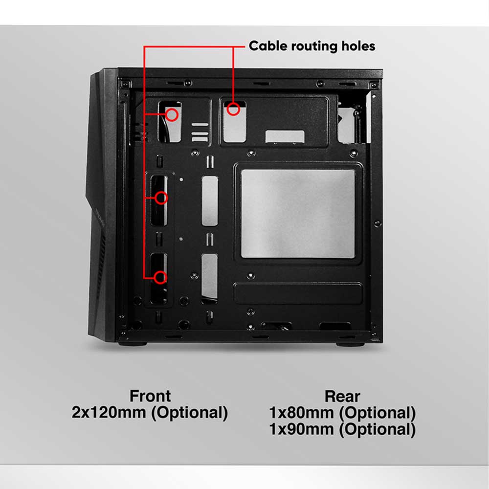 Armaggeddon TRON 1X White RGB Micro ATX Casing PC