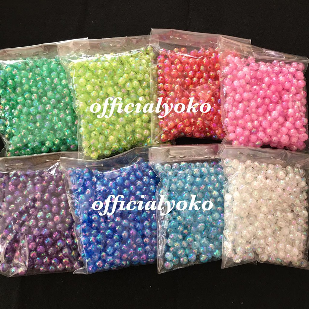 6mm MUTE / MONTE / MANIK BUNDAR PELANGI KILAP (30gram)