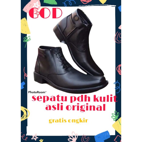 Sepatu PDH Pria Kulit Asli Original Murah Polri Satpam TNI Dinas   Security Terbaru Berkualitas Trendy Casual keren