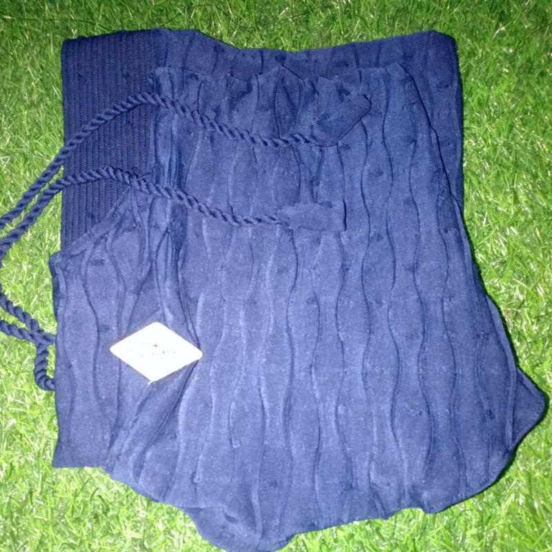 NURI (Plisket gelombang tali Rara full belakang)ORI Elroyale hijab-Navy