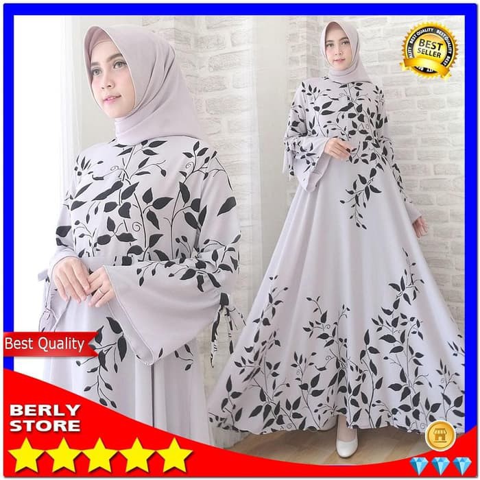 Baju Gamis Syari Wanita Muslimah Modern Motif Maxmara Modis Brkualitas