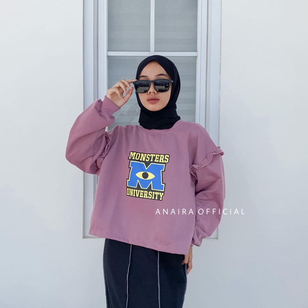 SWEATER WANIITA MONSTER UNIVERSITY ANAIRAOFFICIAL SWEATER OVERSIZE WANITA SWEATER CEWEK SWEATER OVERSIZE CEWEK CREWNECK CEWEK CREWNECK WANITA