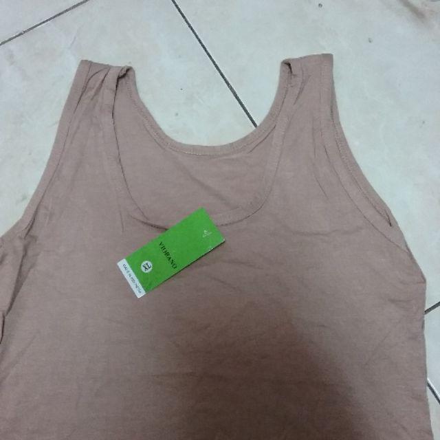 Singlet Wanita U Can See Kaos Dalaman Olahraga Cewek Tanktop Polos Super Soft All Size Adem-Mocca