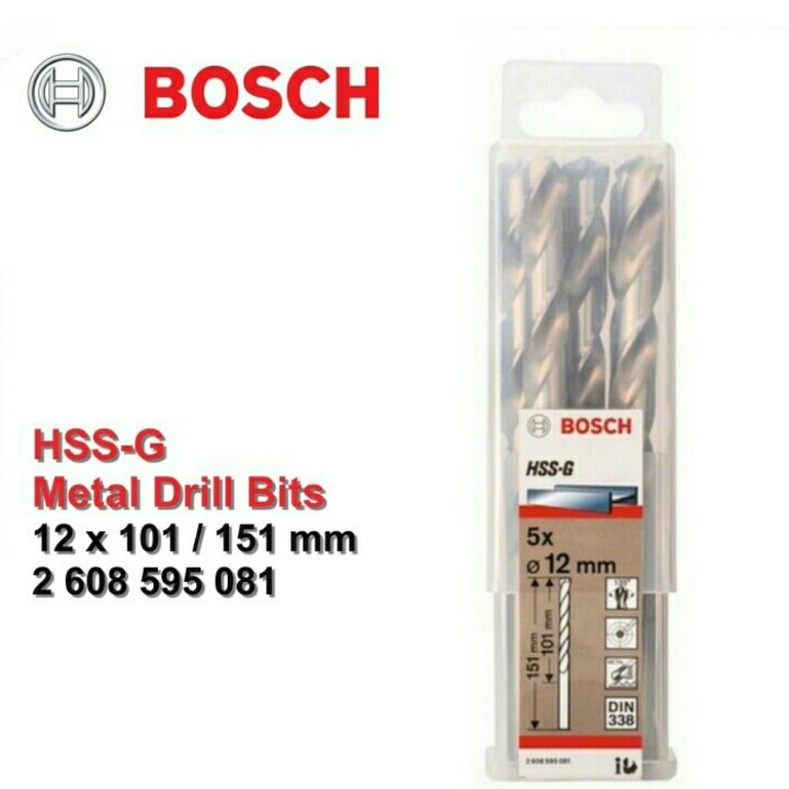 BOSCH Mata Bor HSS-G Metal Drill Bit 12.0 MM X 5 PCS