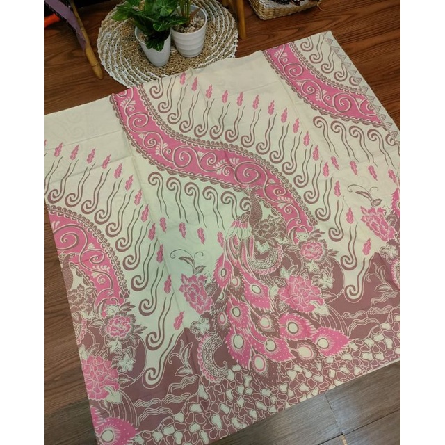 Kain batik pink putih seragam grosir tunik atasan blouse wanita pasar klewer katun batik solo