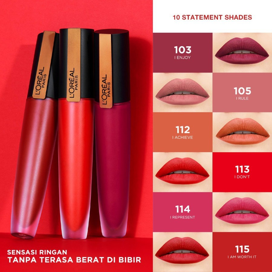 LOREAL Rouge Signature Matte Liquid Lipstick ORI BPOM / L'Oreal