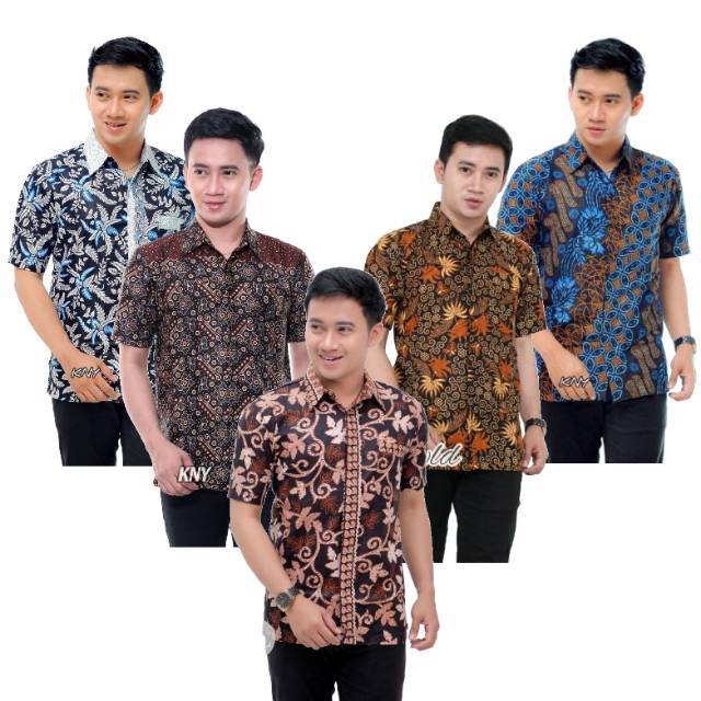 Bswart Batik Hrb026 Kenongo Hem Pendek Padi Pekalongan M L Xl Batik Pria Modern Grosir Batik