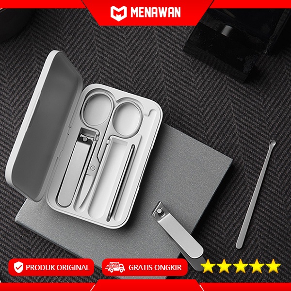 Xiaomi Mijia Nail Clipper Set 5 in 1 Gunting Kuku Manicure Pedicure Stainless Steel Original MJZJD002QW