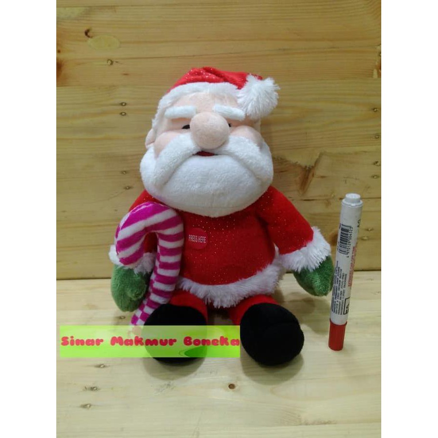 Boneka Sinter Clause Santa Clause Tongkat Natal Damai Selalu