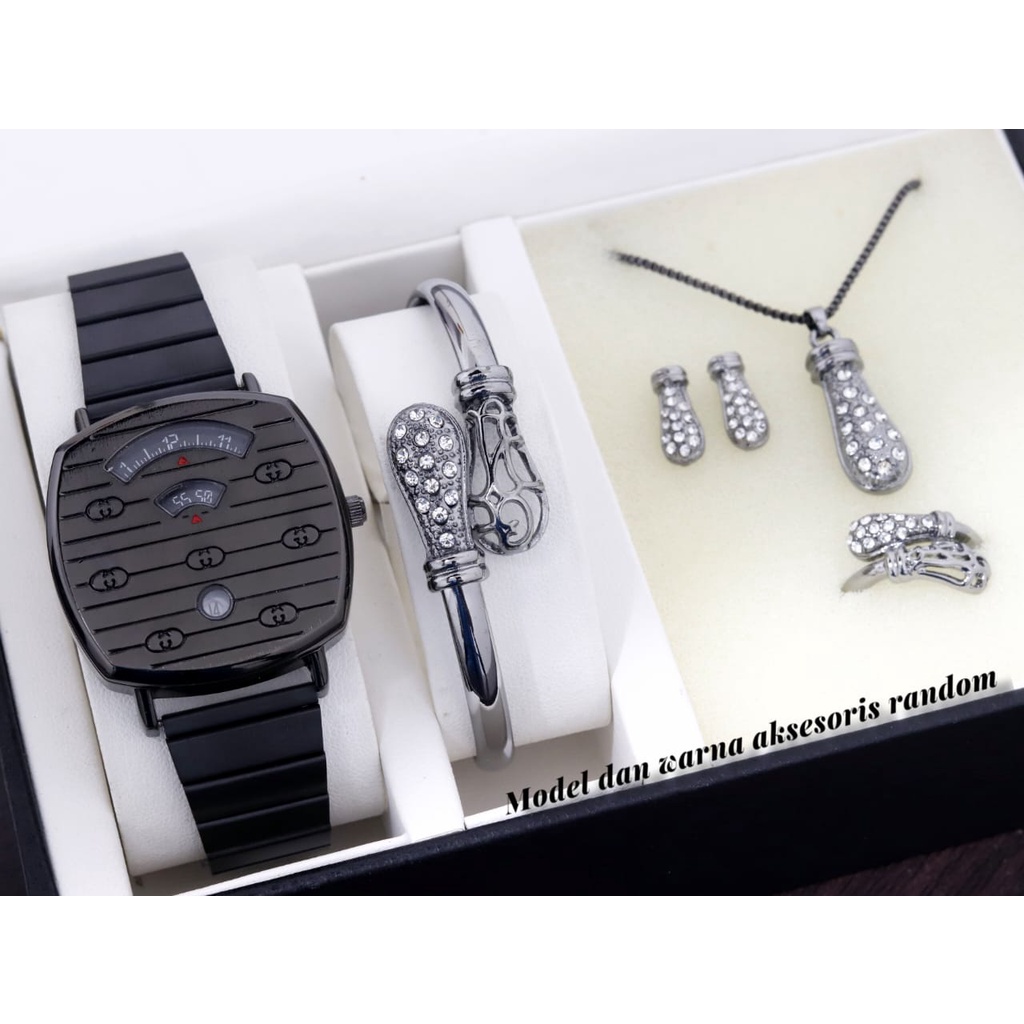 BEST SELLER Jam Tangan Wanita Gci1508 Tali Rantai Tanggal Aktif Fullset