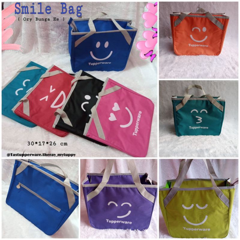 Tas smile tuppy/ smile Tupperware bag/ tas bekal smile bunga es