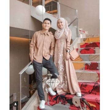 Baju Couple Kondangan Kebaya Modern Couple Muslim CP Erdogan Brokat Furing Premium Mutiara