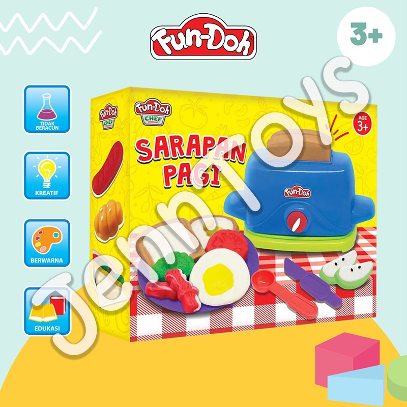 JennToys - Mainan Anak Perempuan Mainan anak Laki laki Edu Toy Sensory Dough - FUN DOH SARAPAN PAGI