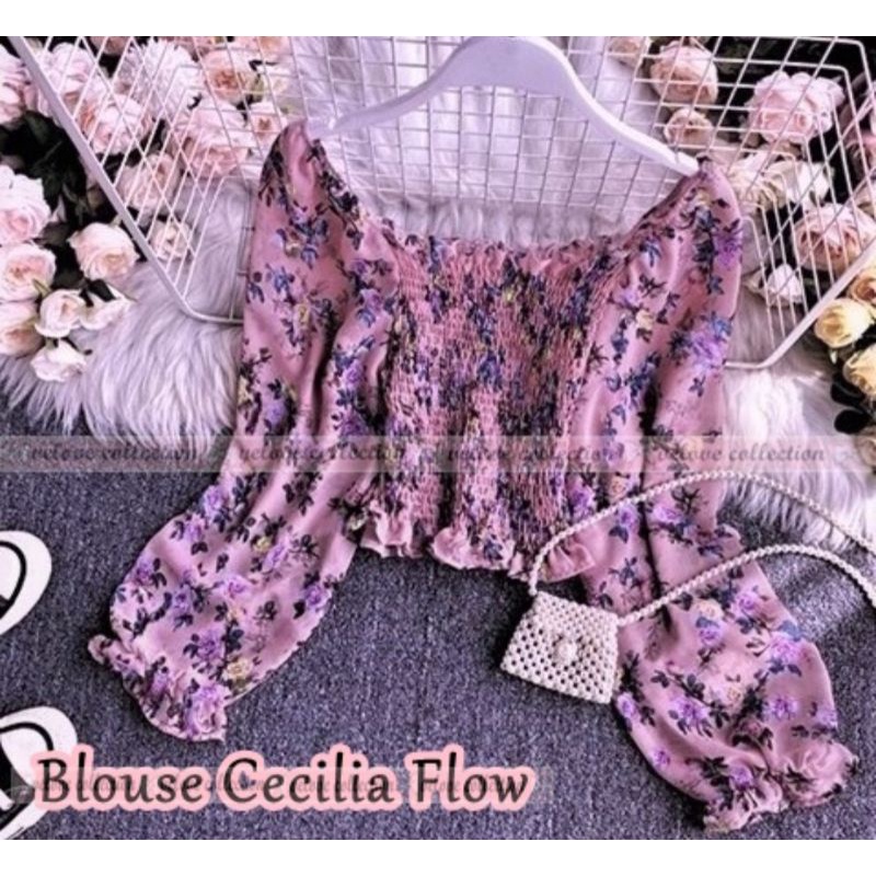 KAY COLLECTION BLOUSE SERUT KARET SABRINA LENGAN PANJANG TERKINI