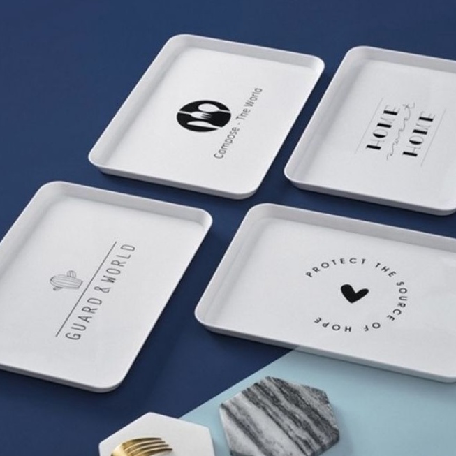 Nampan Makanan Plastik/ Food tray / Nampan Makanan Plastik Putih / Tatakan piring Makanan / Nampan p