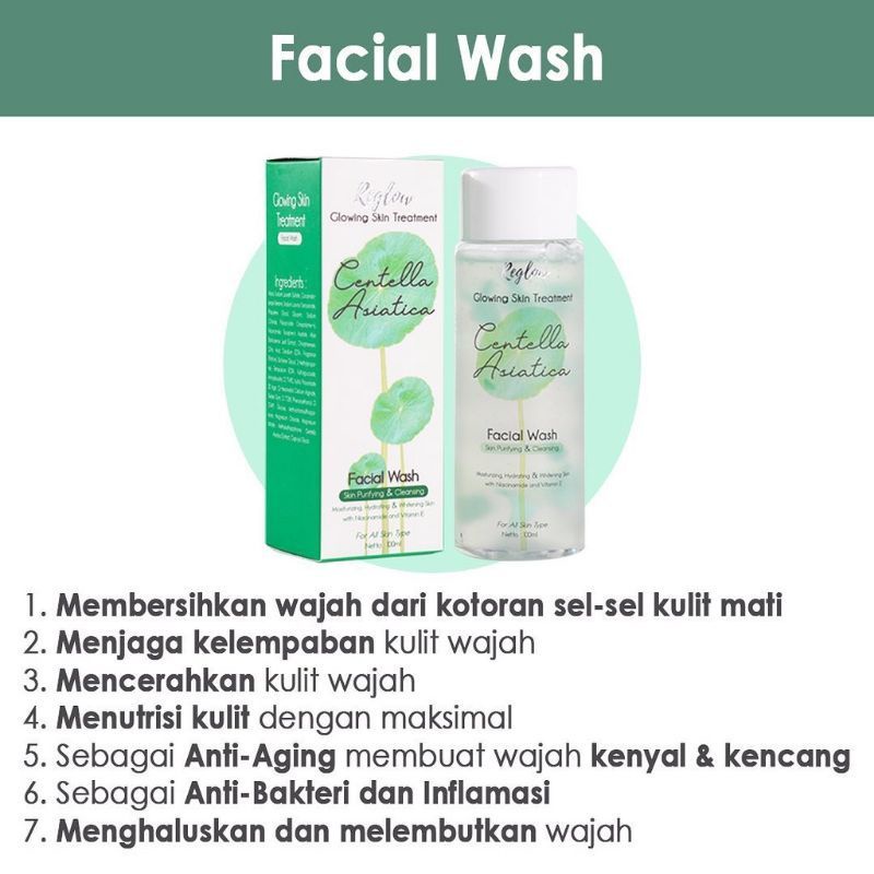 Reglow Series Original skincare Glowing skin treatment harga Ecer toner facial wash dan cream pencerah-Facial wash
