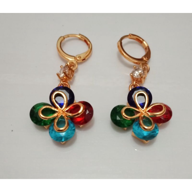 NPP01. Anting xuping wanita lapis emas dgn mata zircon