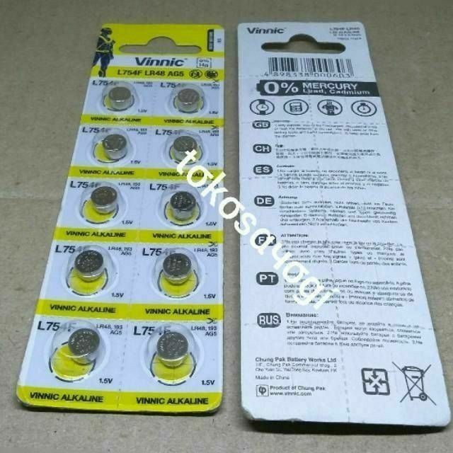 Baterai Batre l754 AG-5 lr754 Battery pr48 lr48 jam ag5 batere alat bantu dengar  LR 754