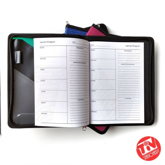 

Aman Notebook / Agenda Interx Monthly Planner Zipper Plastic Cover A5 Hemat