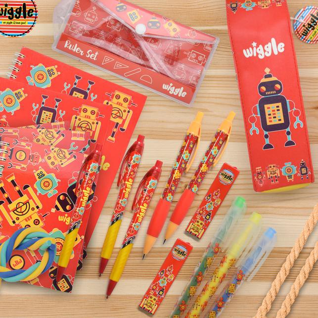 

★ 6YR Paket sekolah / Stationery Paket Alat Tulis 16 pcs Wiggle Design ROBOT ✥
