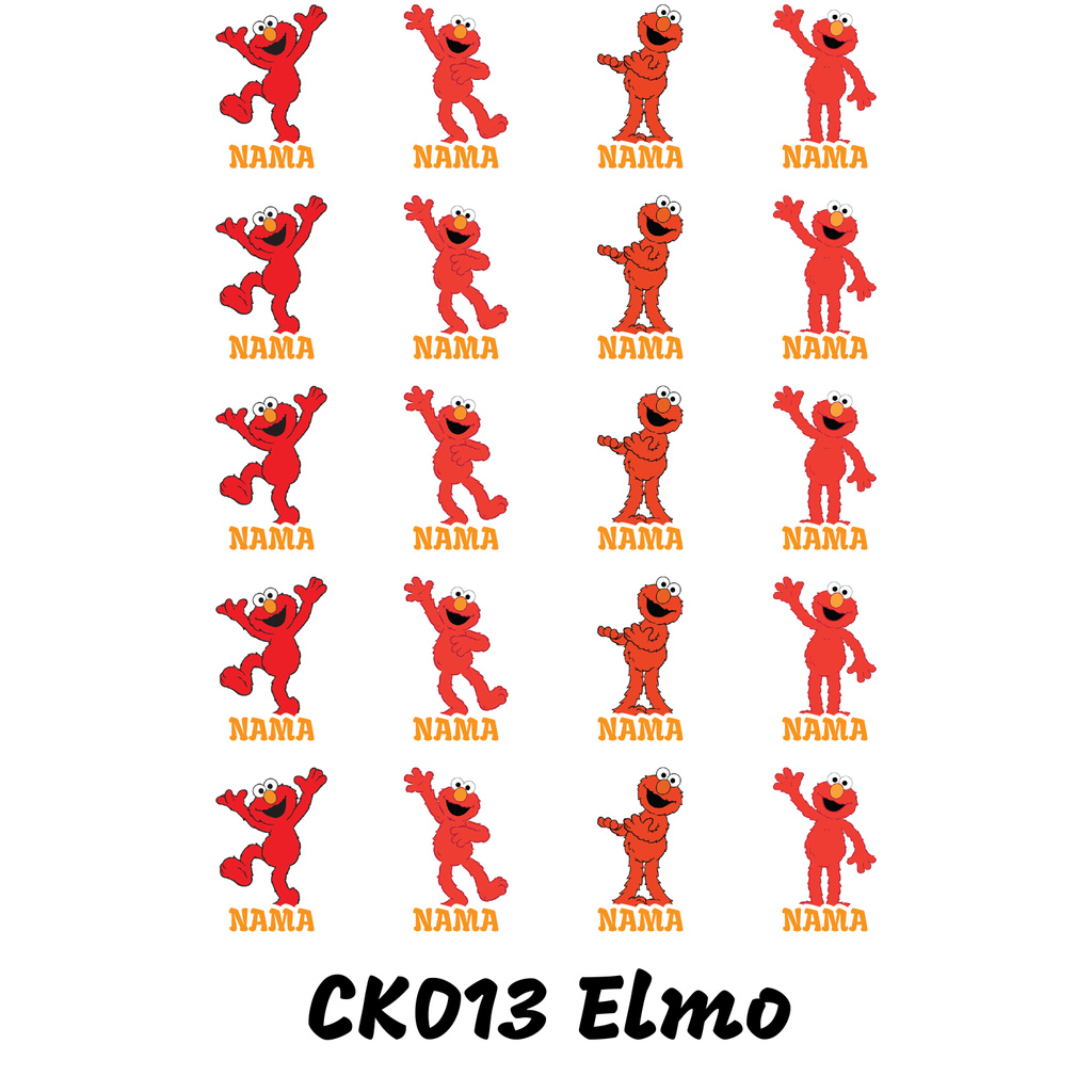 

Sticker Nama Cutting Label Waterproof Tahan Air Elmo (CK013)