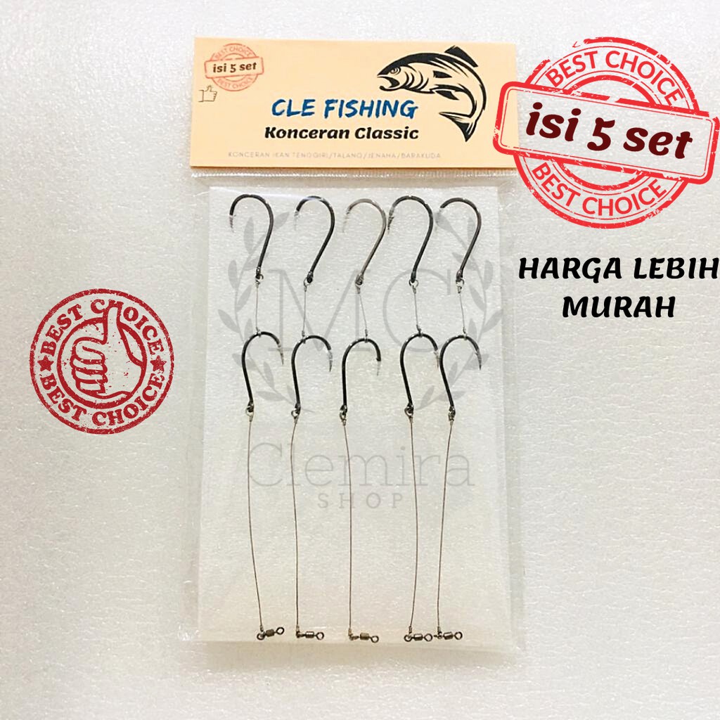 Konceran ikan tenggiri / talang-talang /  barakuda / set konceran / Rangkaian Kail Pancing Tenggiri