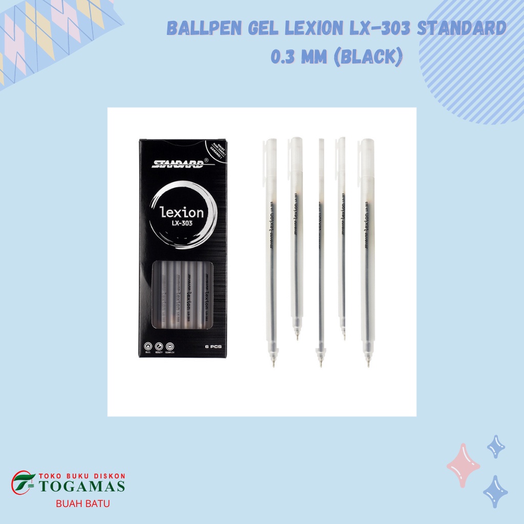 

BALLPEN GEL LEXION LX-303 STANDARD 0.3 MM (BLACK)