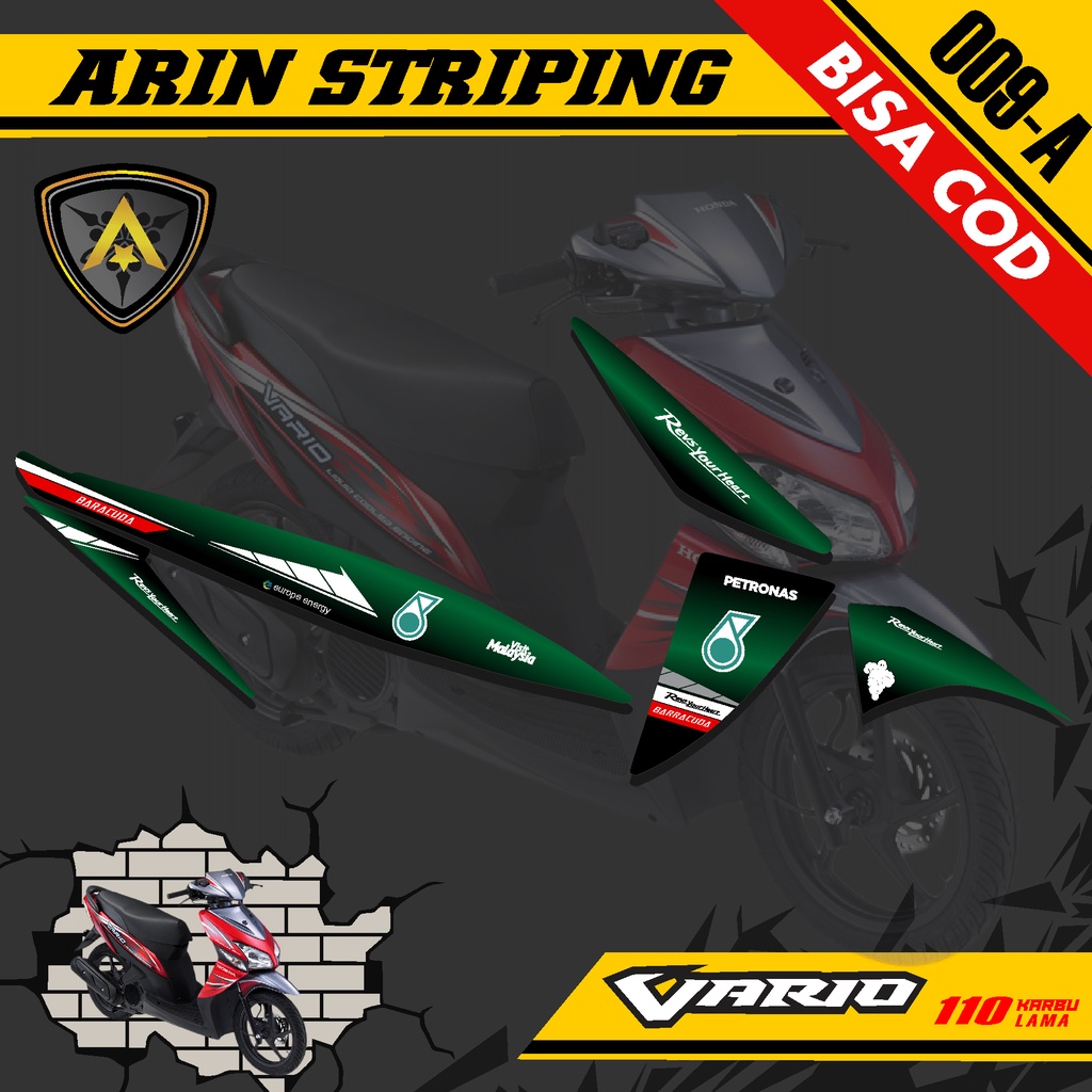 (COD) Sticker Striping Stiker Lis Variasi Vario 110 Karbu/old desain PETRONAS ARIN 009