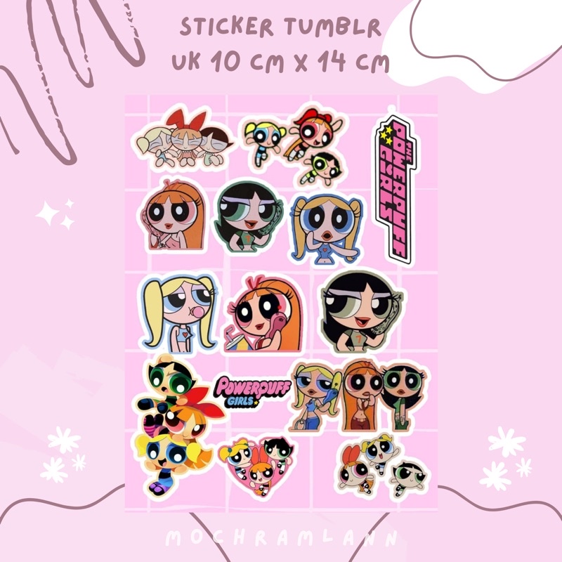 POWER PUFF STICKER / STIKER LUCU / STIKER CASE HP / STIKER LAPTOP