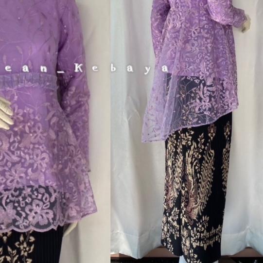 kebaya wisuda/ stelan / kebaya modern/ ocean kebaya/ kebaya brokat tulle gotik rempel