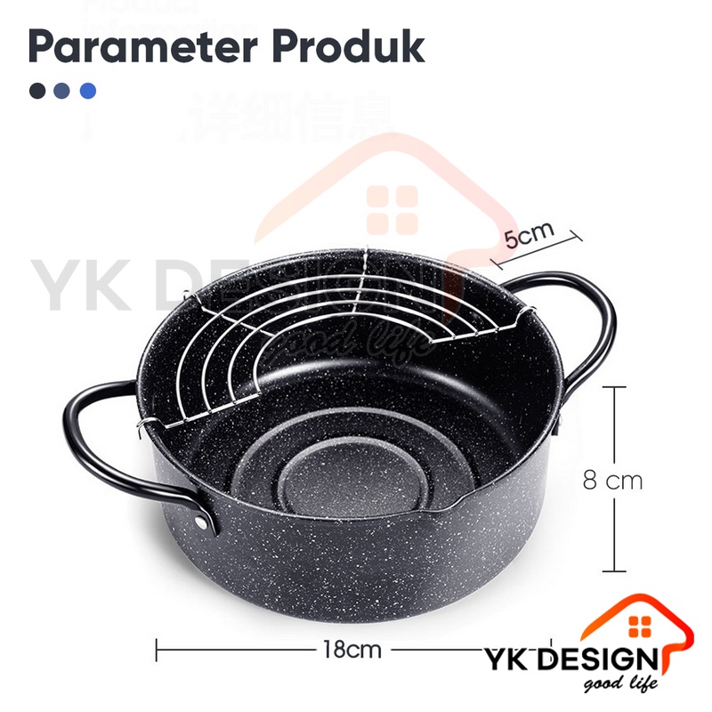 BESTPROMO TKIS By YK DESIGN Panci Penggorengan Teflon Frypan Cookware Anti Lengket Diameter 20 Cm