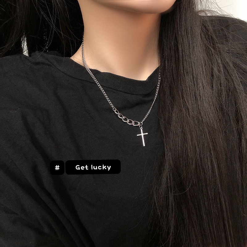 Cross Pendant Necklace Accessories Trendy Hip Hop Clavicle Chain