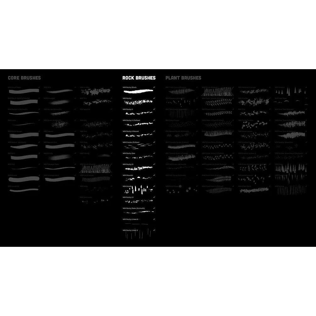 Procreate Brush - Rock Brushes for Landscape Painting