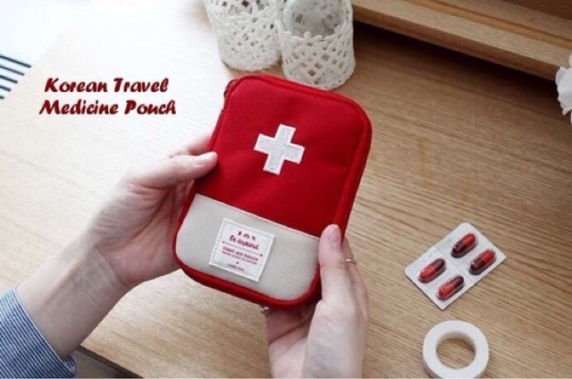 Korean travel medicine pouch dompet organizer obat obatan ok  good quality