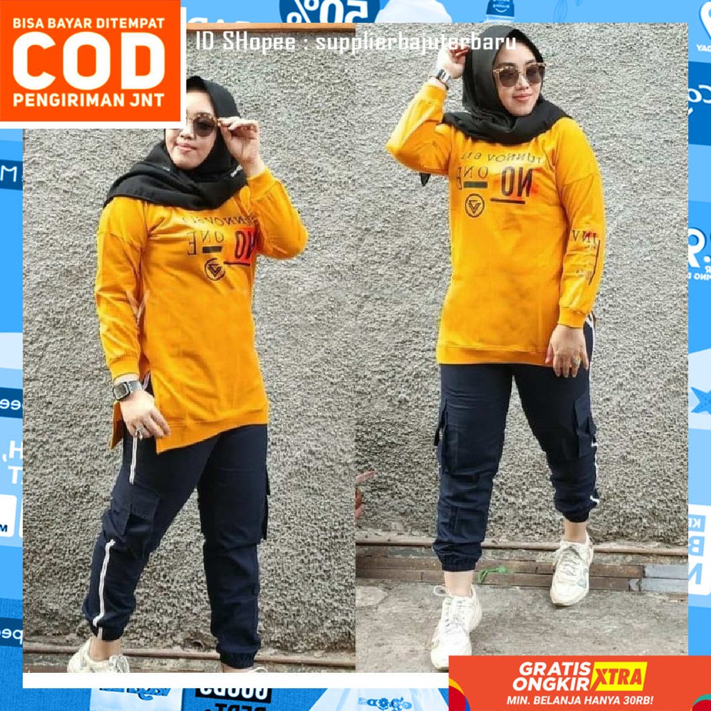 BLUDRU STELAN JOGGER SETELAN BLUDRU PANJANG SET OLAHRAGA TRAINING WANITA STELAN CASSUAL IMPORT MURAH