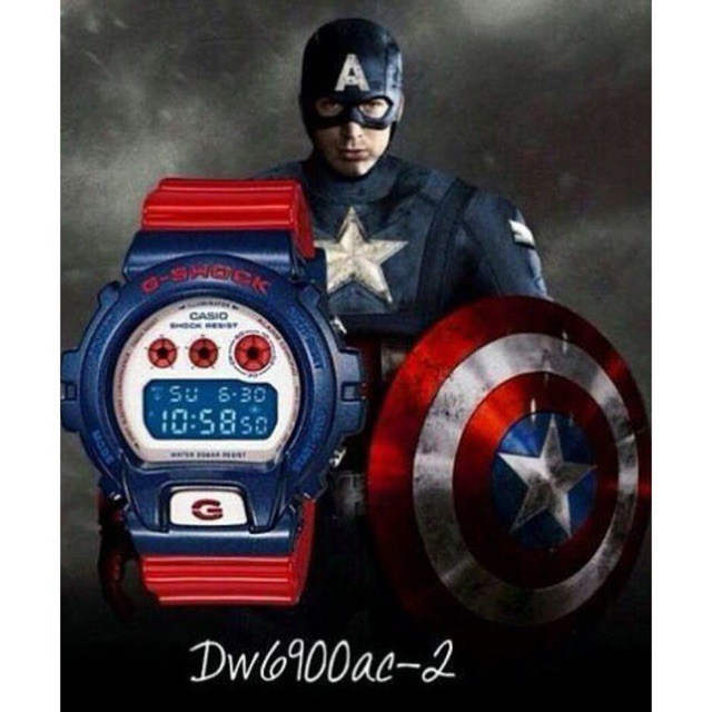 JAM TANGAN NEW G SHOCK DW6900 CAPTAIN AMERICA